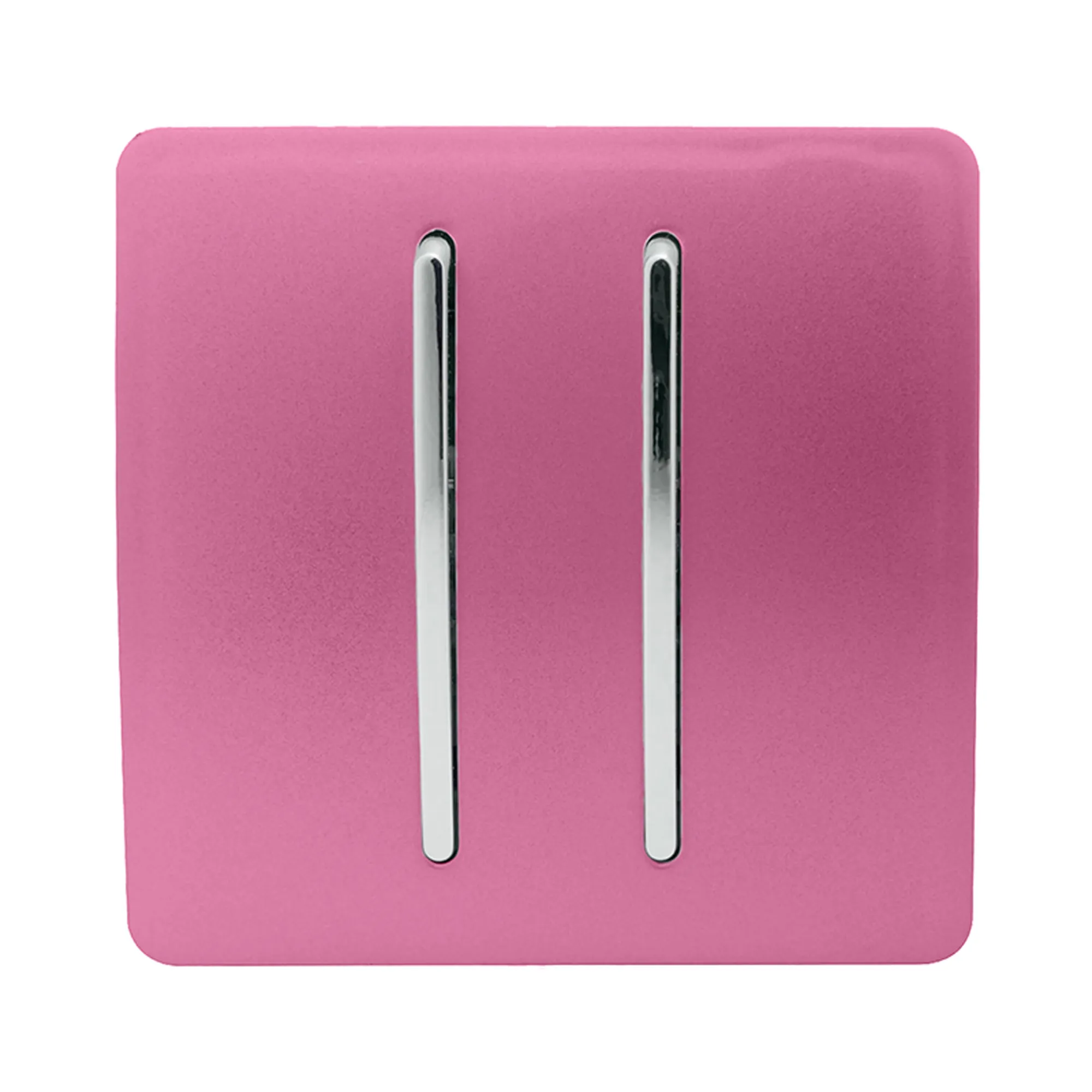 2 Gang Retractive Home Automation Rocker Switch 10AX Pink